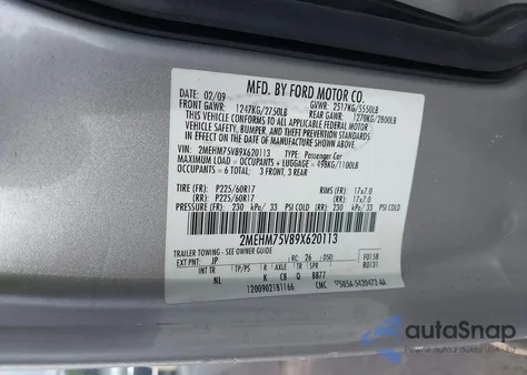 2009 Mercury Grand Marquis Ls (Fleet Only) from USA, damaged, VIN 2MEHM75V89X620113